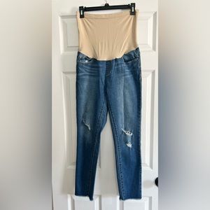 Articles of society, maternity ankle jeans.